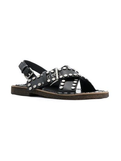 prada sandalias mujer|Prada studded pony skin sandals.